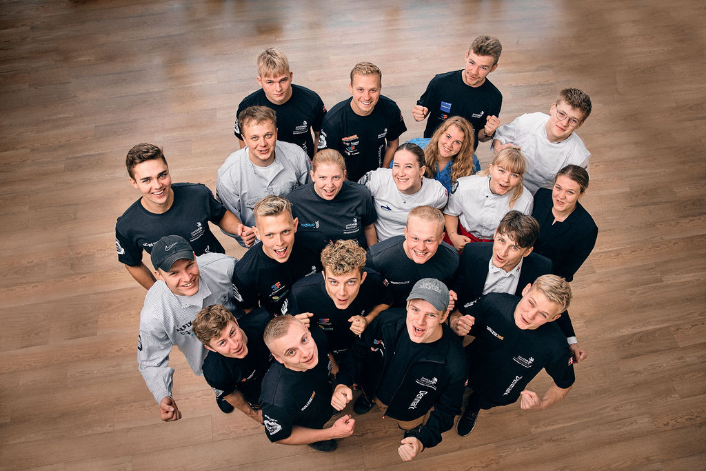 Skillslandsholdet - deltagere fra alle fag  (foto Lasse Skov)